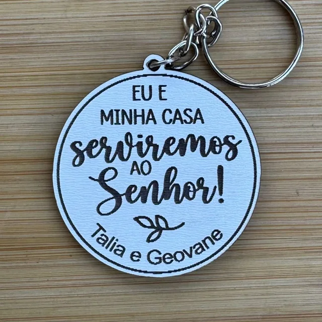 Kit Chaveiros Personalizados MDF Frase para Casamento – Lembrancinha