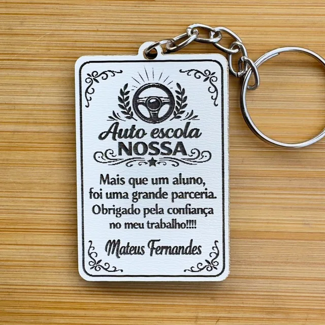 Kit Chaveiros - Auto Escola Personalizado MDF Lembrança Motorista CNH Gratidão