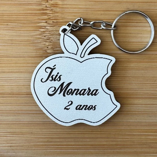 Kit Chaveiros Maça Personalizados MDF – Aniversário Infantil