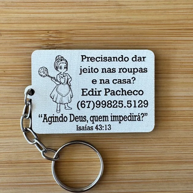 Kit Chaveiros Personalizados MDF – Cartão de Visita, Propaganda e Divulgação