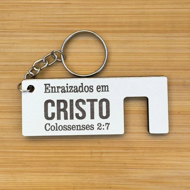 Kit Chaveiros Porta Celular Religioso MDF Personalizado Versículo Bíblico