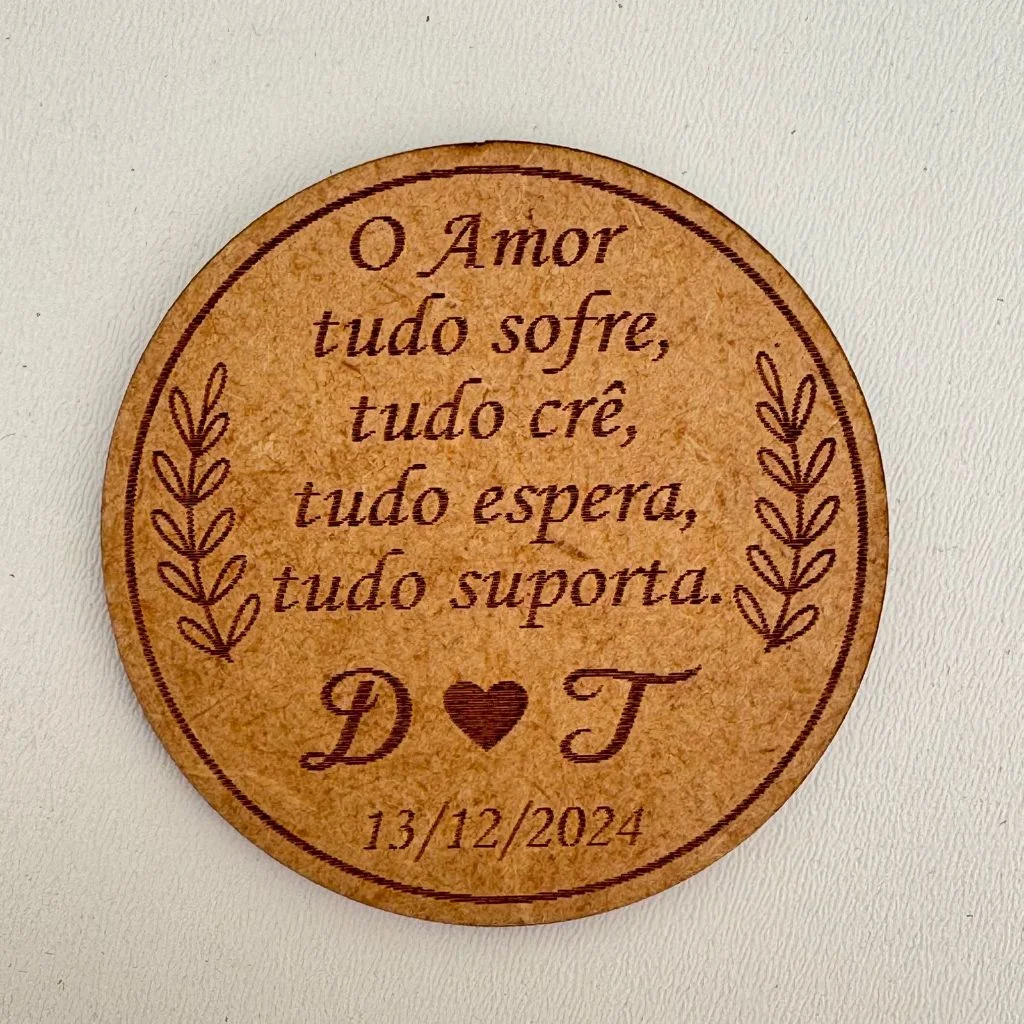Kit Imãs de Geladeira Personalizados Casamento com Frase em MDF | Lembrancinha Noivado e Casamento