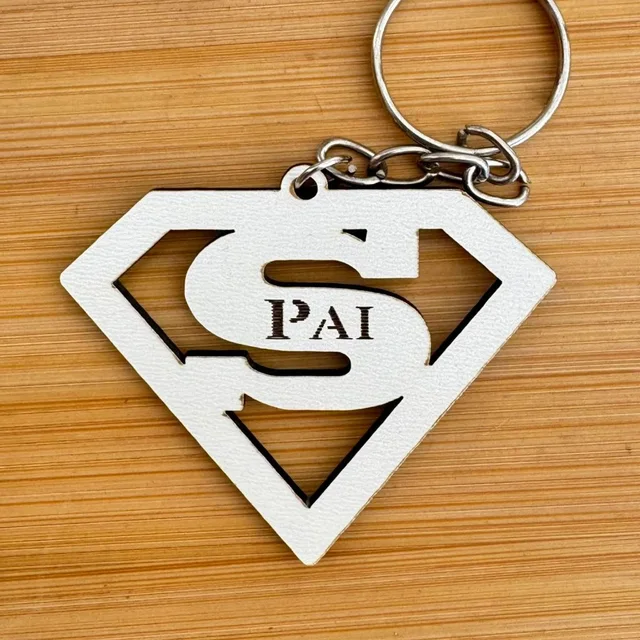 Kit Chaveiros Personalizados MDF Super Pai – Lembrancinha Dia dos Pais