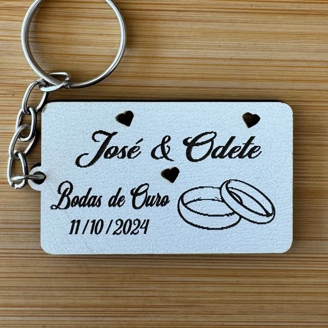 Kit Chaveiros – Aniversário de Casamento (Bodas) Personalizado em MDF