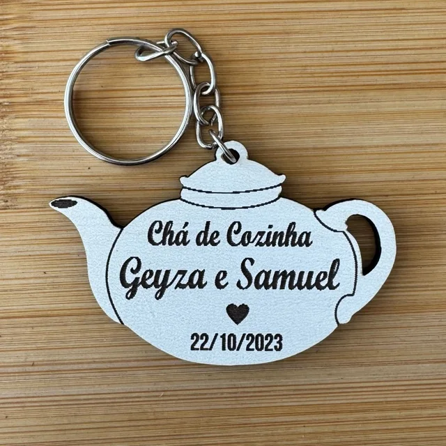 Kit Chaveiros Chá de Cozinha MDF Personalizados – Chá de Panela Casa Nova
