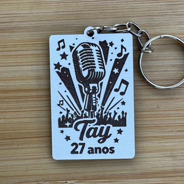 Kit Chaveiros Personalizados MDF Karaokê / Flashback – Lembrança de Aniversário Musical