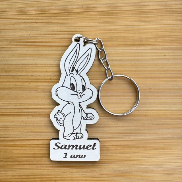 Kit Chaveiros - Baby Looney Tunes Personalizado MDF Festa Infantil Coelho