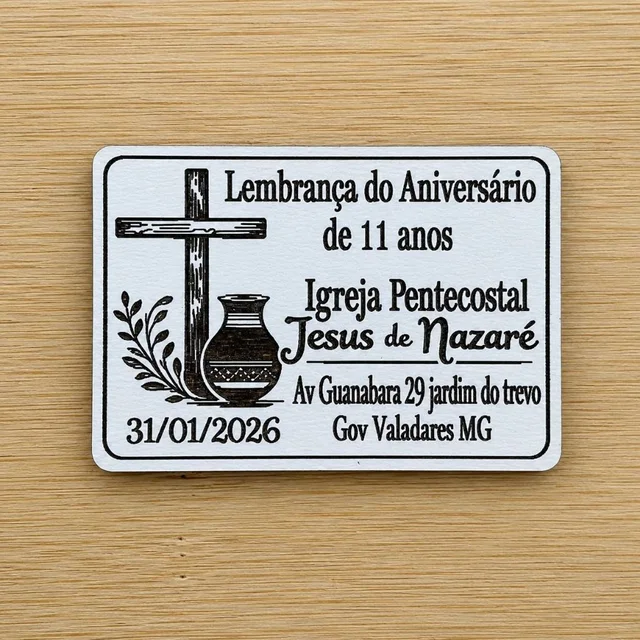 Kit Imãs de Geladeira Igreja Pentecostal Personalizado MDF Lembrancinha Religiosa Evangélica