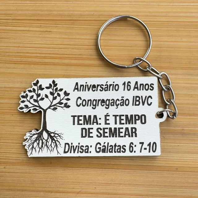 Kit Chaveiros Arvore - Igreja Personalizado MDF Congresso Evento Religioso