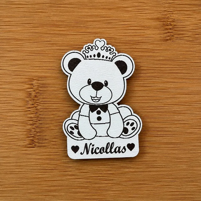 Kit Imãs de Geladeira Ursinho Príncipe Personalizado MDF Aniversário