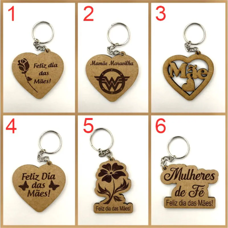 Kit Chaveiros MDF - Lembrancinha Dia das Mães