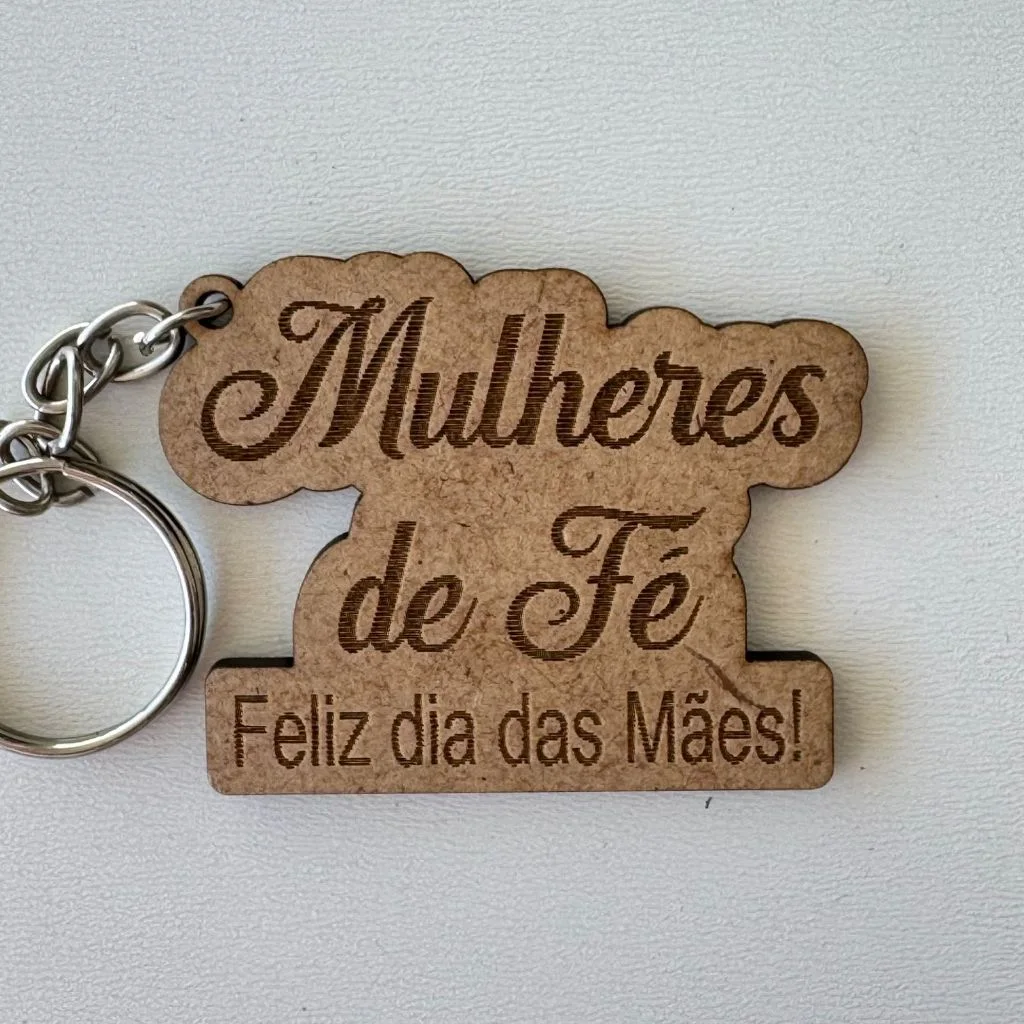 Kit Chaveiros Personalizados MDF Mulheres de Fé – Lembrancinha Dia das Mães Religiosa