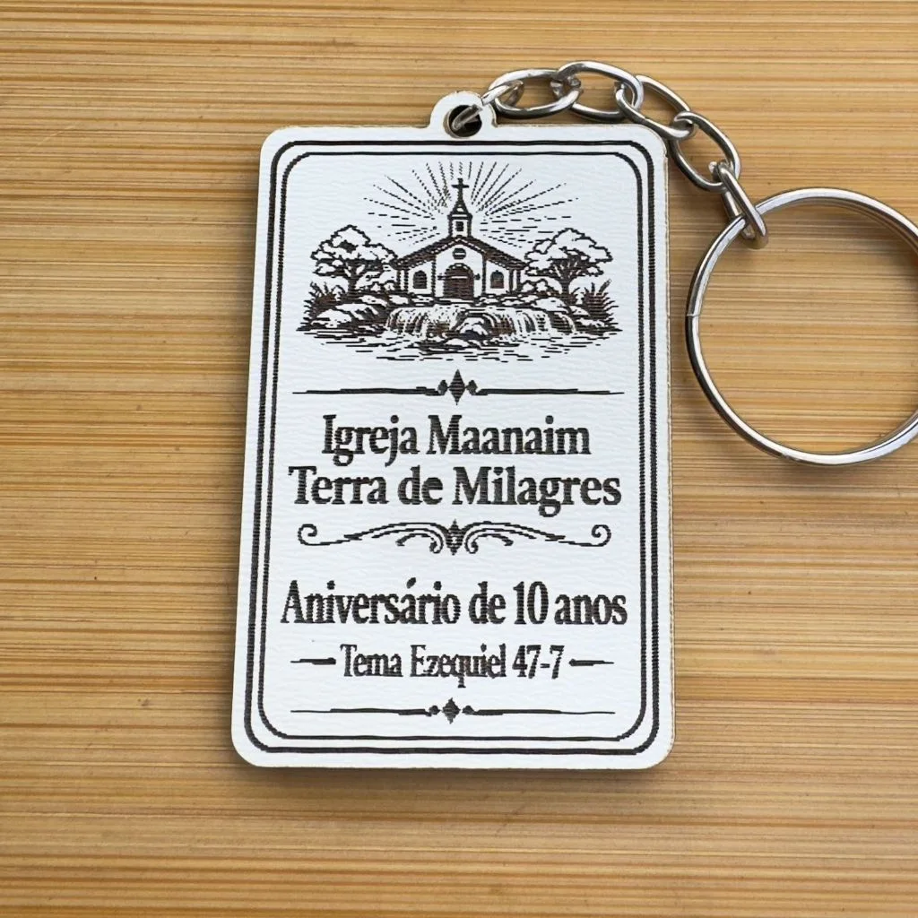 Kit Chaveiros - Igreja Personalizado MDF Evento Religioso Aniversário Ministério