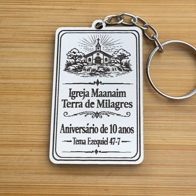 Kit Chaveiros - Igreja Personalizado MDF Evento Religioso Aniversário Ministério