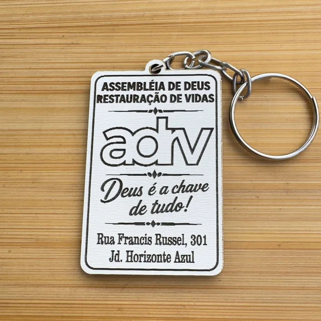 Kit Chaveiro Personalizado Assembleia de Deus MDF ADV Deus é a Chave