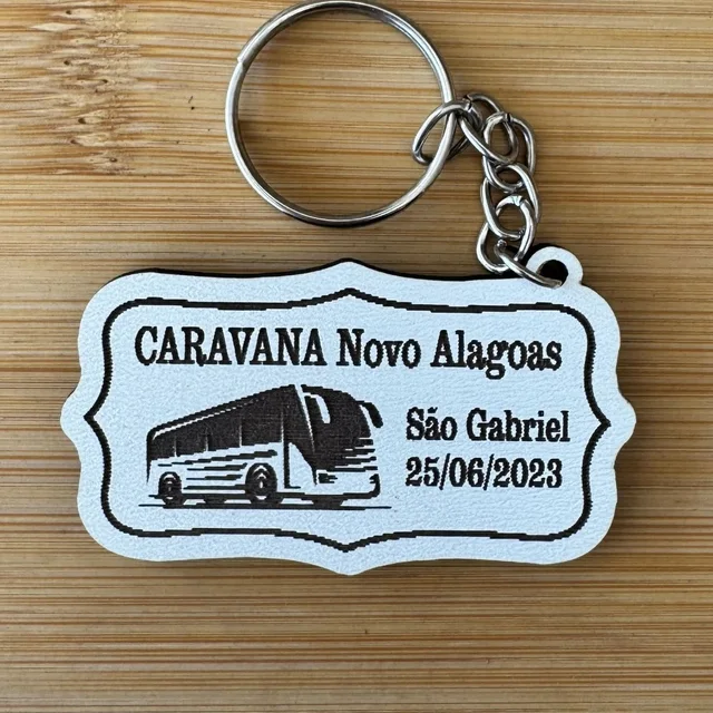 Kit Chaveiro Caravana MDF Personalizado – Viagem, Excursão, Evento, Ônibus