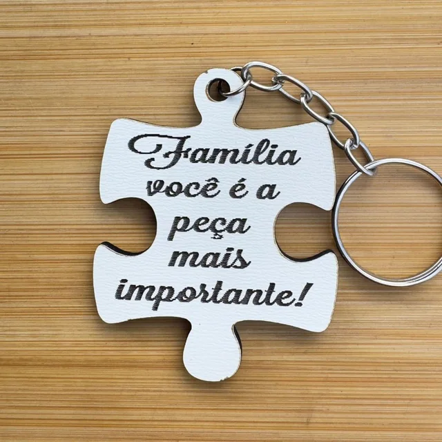 Kit Chaveiro Quebra Cabeça Personalizado MDF Família Lembrancinha