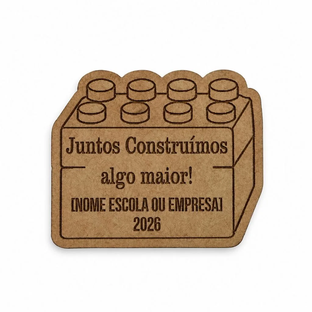 Kit Imã MDF Bloco de Montar Personalizado Escola Empresa Formatura Construção