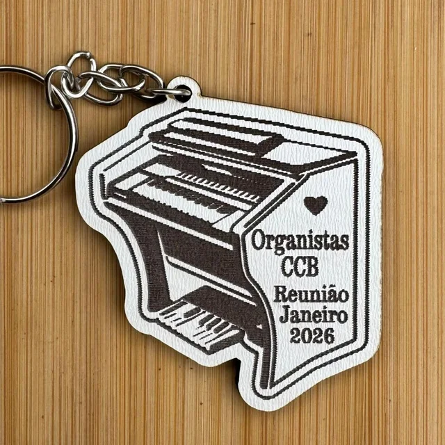 Kit Chaveiros Piano MDF Personalizado Organistas Música Igreja Evento