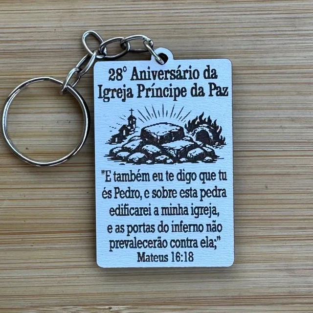 Kit Chaveiros Personalizados MDF Aniversário de Igreja Evangélica