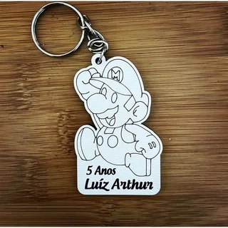 Kit Chaveiros MDF Super Mário - Lembrancinha de Aniversário