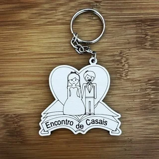 Kit Chaveiros MDF Encontro de Casais - Lembrancinha de Casamento