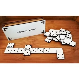Kit Jogo Dominó MDF - Lembrancinhas Aniversário e Dia das Crianças