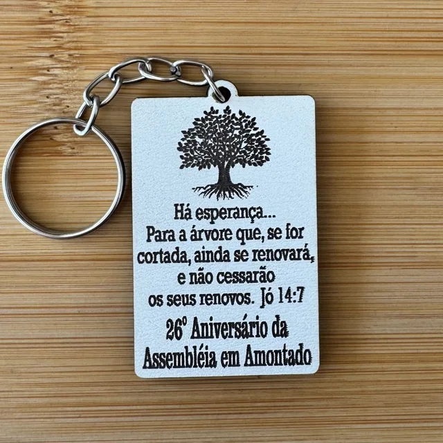 Kit Chaveiros Arvore Aniversário Igreja Personalizados MDF Evento Evangélico Versículo Bíblico
