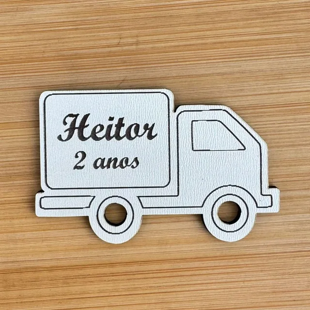 Kit Imãs de Geladeira Personalizados Caminhão em MDF | Lembrancinha Aniversário Infantil