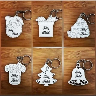 Kit Chaveiros MDF Natal -  Lembrancinhas de Natal