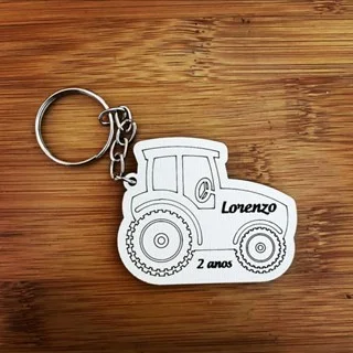 Kit Chaveiros MDF Trator - Lembrancinha de Aniversário