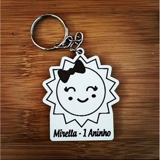 Kit Chaveiros MDF Sol Jardim Encantado - Lembrancinha de Aniversário