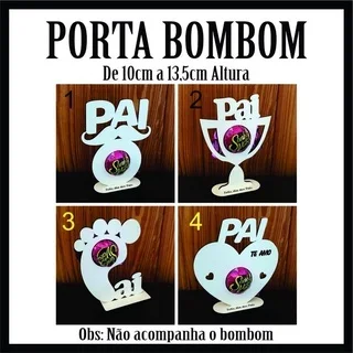 Kit Porta Bombom Lembrancinha Dia dos Pais em MDF