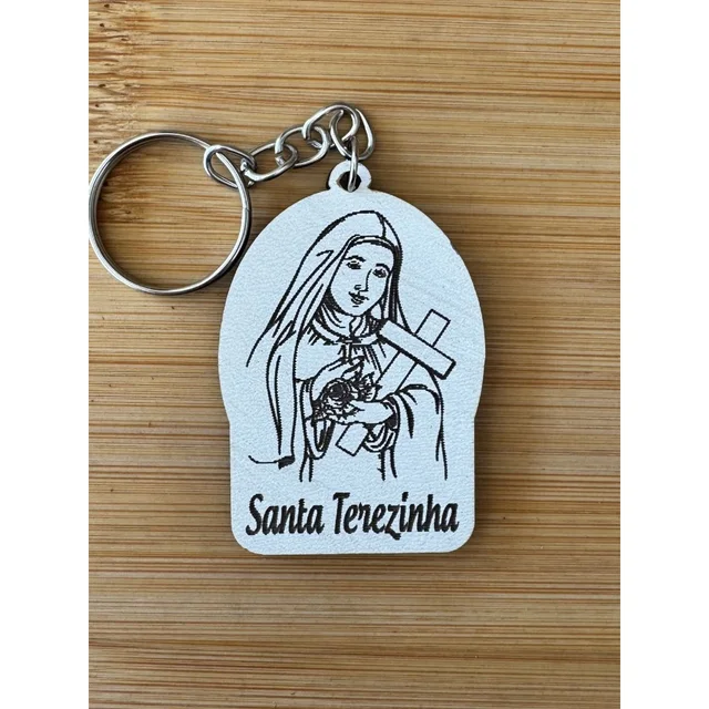 Kit Chaveiros Santa Teresinha MDF Católico – Lembrancinha Religiosa Personalizada