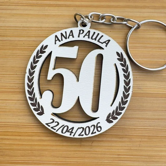 Kit Chaveiros - Lembrancinha Aniversário Personalizado MDF Nome Inicial Data