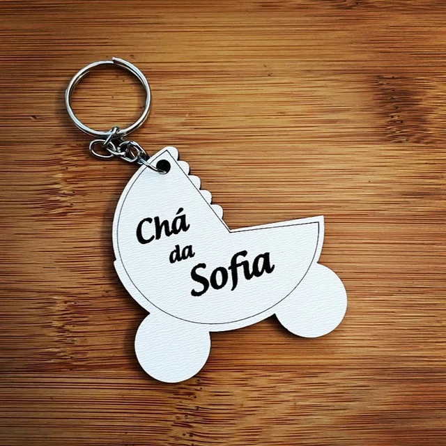 Kit Chaveiros MDF Carrinho de Bebê - Lembrancinha Chá de Bebê e Chá de Fraldas