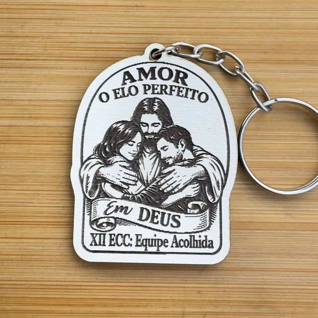 Kit Chaveiros - Encontro de Casais Personalizado MDF Igreja Evento Religioso Lembrancinha ECC