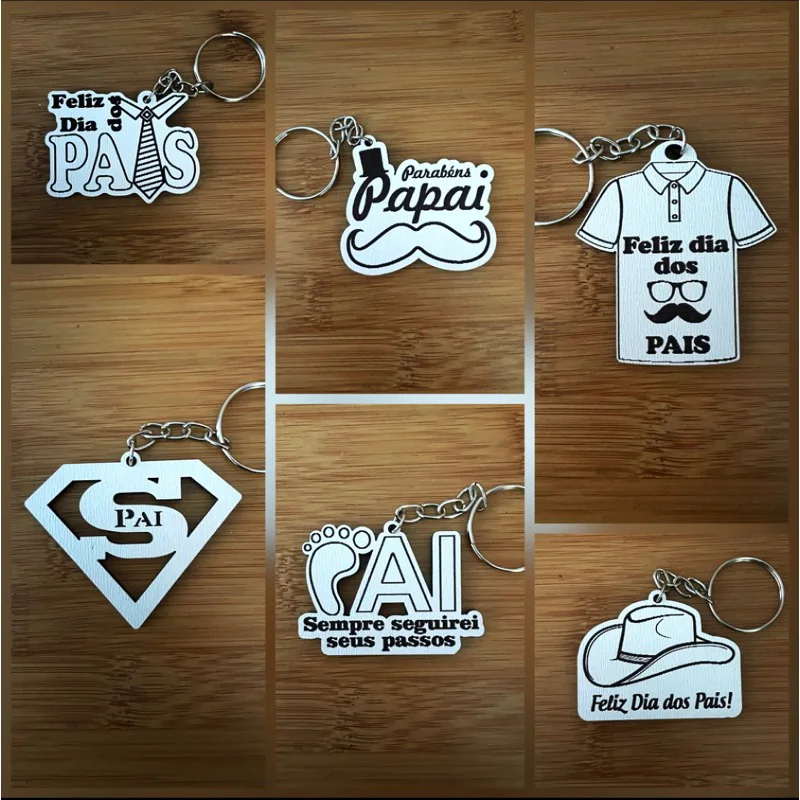 Kit Chaveiros MDF – Lembrancinha para o Dia dos Pais