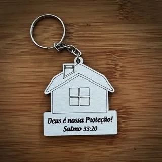 Kit Chaveiros MDFCasa - Lembrancinhas Religiosas com Frase Bíblica