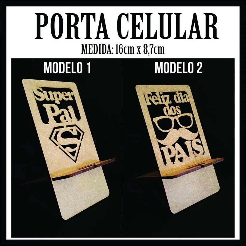 Kit Porta Celular Lembrancinha Dia dos Pais em MDF