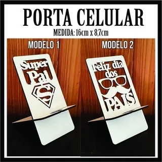 Kit Porta Celular Lembrancinha Dia dos Pais em MDF