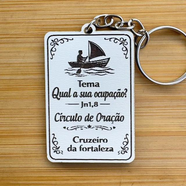 Kit Chaveiros Barco Navagante Personalizado Círculo de Oração MDF Lembrancinha Religiosa