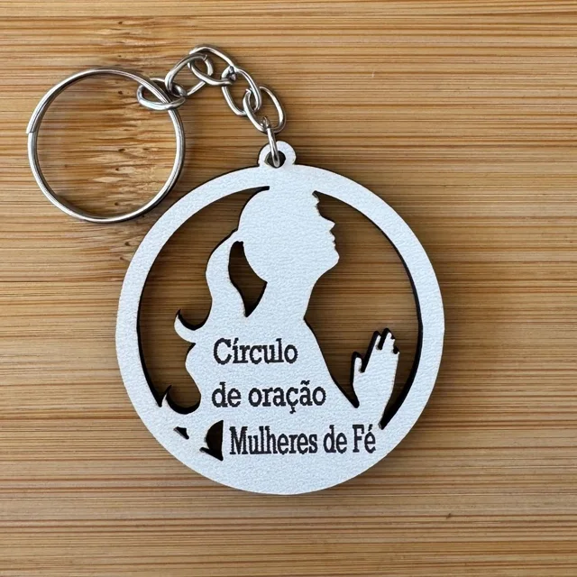 Kit Chaveiros Círculo de Oração Personalizados MDF Mulheres de Fé Igreja Evangélica