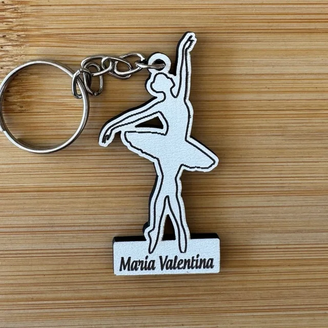 Kit Chaveiros Bailarina Personalizados MDF Aniversário Infantil Ballet Festa Menina