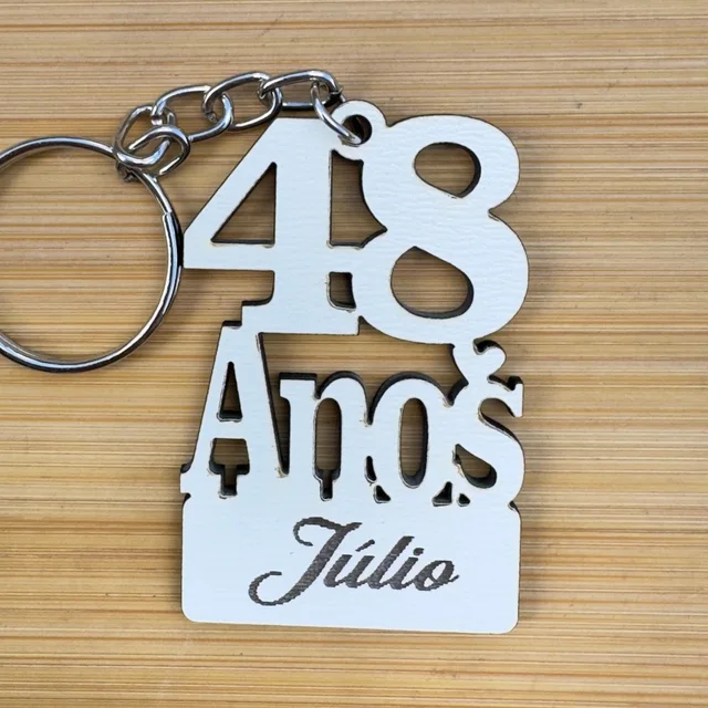 Kit Chaveiros Aniversário Personalizado Idade Nome MDF Lembrancinha Festa
