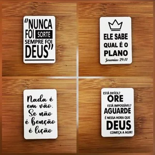 Kit Imãs de Geladeira Frase Bíblica - Lembrancinha Religiosa