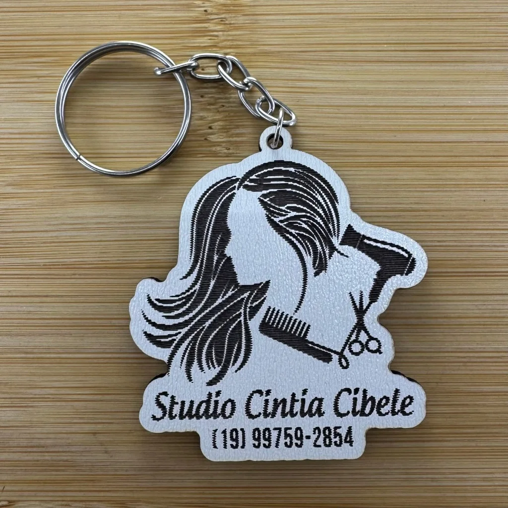 Kit Chaveiros MDF Studio Cabelereira - Lembrancinha Salão de Beleza
