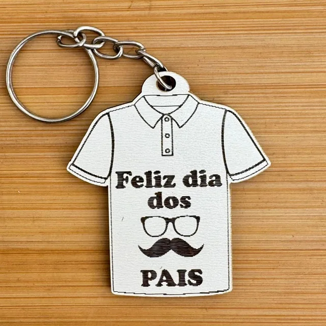 Kit Chaveiros Personalizados MDF Camiseta Dia dos Pais – Lembrancinha Dia dos Pais