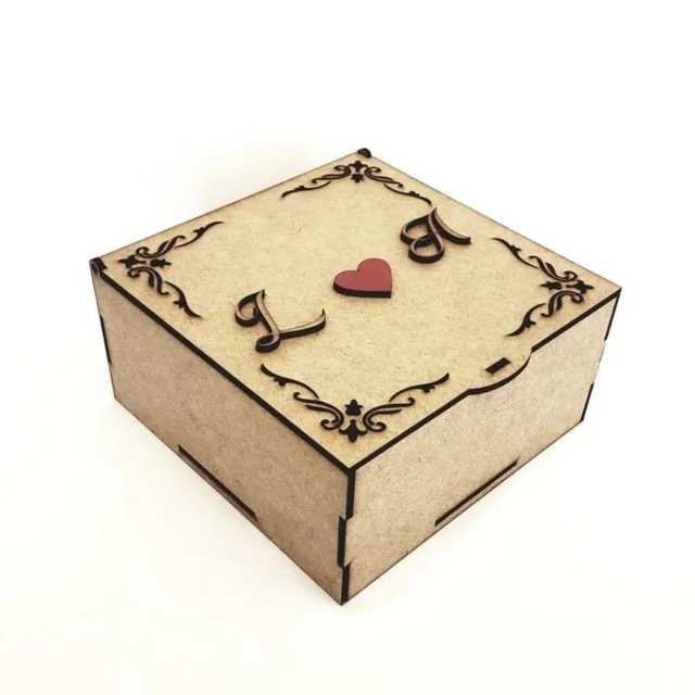 Caixa MDF Personalizada Casamento | Padrinhos | Lembrancinha Elegante 15x15x5cm