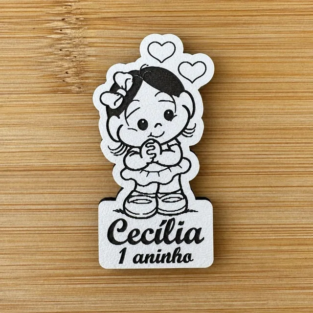 Kit Imãs de Geladeira Magali Personalizada MDF Turma Da Mônica Aniversário Infantil Bebê